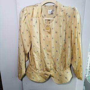 VINTAGE STYLE 30s / 40s KYONG CHA LEE retro cherries butter blouse